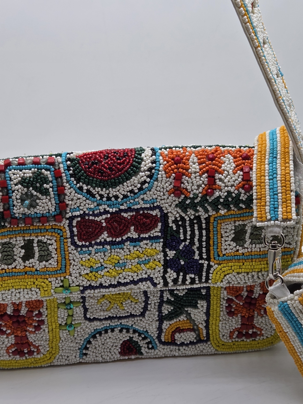 NWT Handmade Beaded Shoulder Bag w/ Matching Coin Purse Colorful